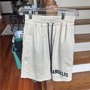Tan Athletic Shorts with Elastic Waistband